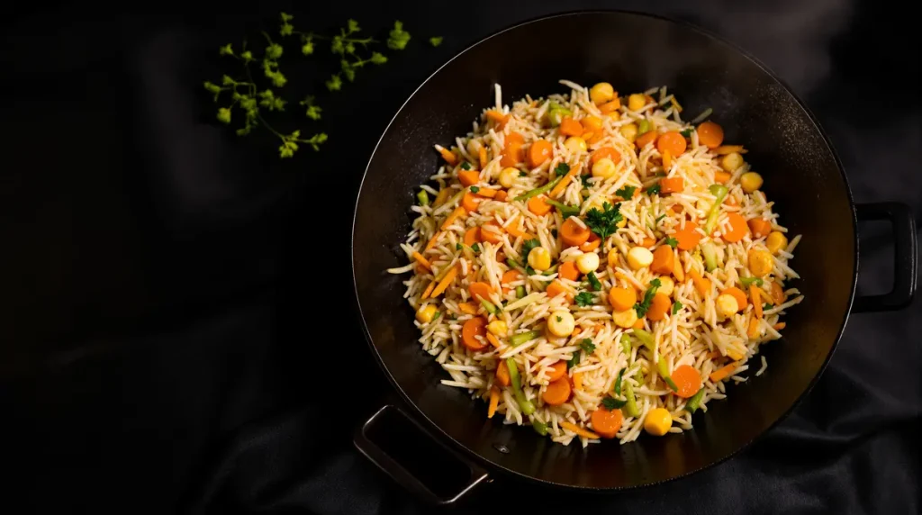 Je prépare ce riz sauté aux carottes et au poireau à la sauce soja dès que je veux un dîner sain express