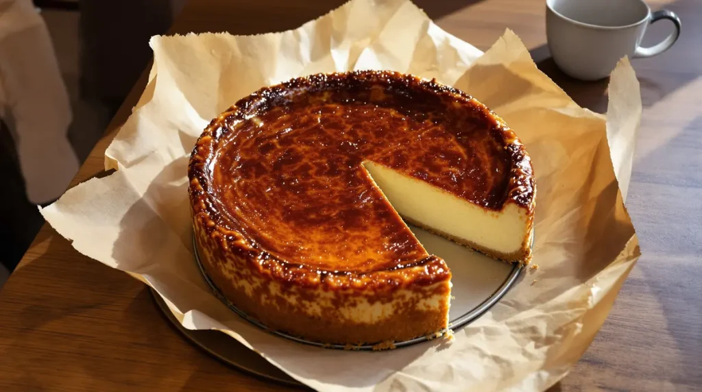 La magie du cheesecake basque : une croûte caramélisée irrésistible, un cœur moelleux et 5 ingrédients seulement