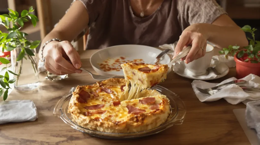 Cette quiche lorraine sans pâte fait fondre les calories, sans sacrifier le goût de la recette traditionnelle