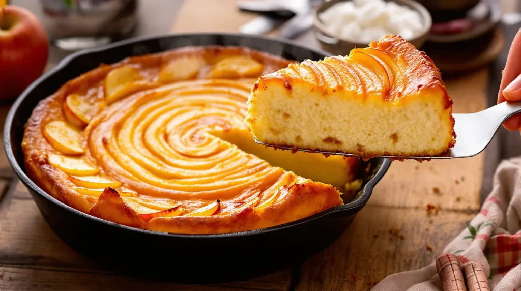 Je prépare ce gâteau aux pommes à la poêle : ultra simple, rapide, sans four et tellement réconfortant
