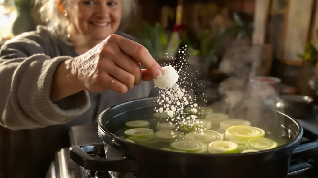 Nos grands-mères ont un secret : une simple pincée de cet ingrédient permet de cuire un poireau en 5 minutes !